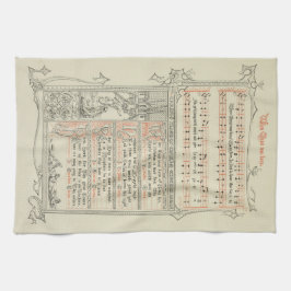 キリストがメアリ生まれー・フリー・メディバル・キャロルの時 キッチンタオル