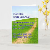 キリストが付いている歩行 カード (黄色い花)