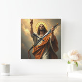 キリストが壁時計を返す スクエア壁時計 (ホーム)