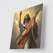 キリストが壁時計を返す スクエア壁時計 (傾斜)