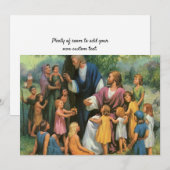 キリストが子供たちを祝福する、ヴィンテージ宗教 招待状 (正面/裏面)