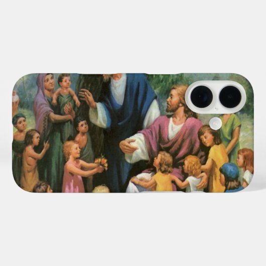 キリストが子供たちを祝福する、ヴィンテージ宗教 Case-Mate iPhoneケース (裏面 (横))
