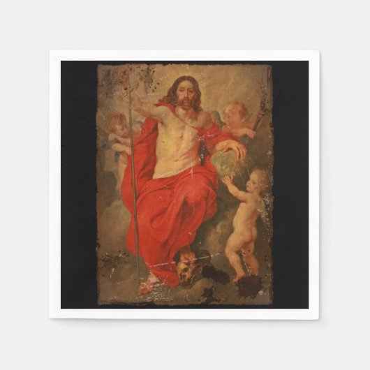 キリストが死と罪に勝利 スタンダードカクテルナプキン (正面)