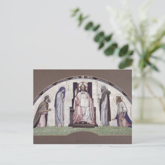 キリストが王座に着いている図 ポストカード (スタンド正面)