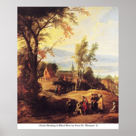 キリストが盲人を癒すジョス・デ・モンパーIi ポスター (正面)