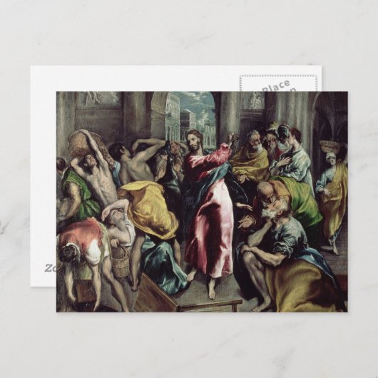 キリストが神殿から商人たちを導く ポストカード (正面/裏面)