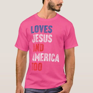 キリストとアメリカを愛し、愛国的なクリスチャン Tシャツ
