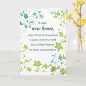 キリストと共に心から新しい家おめでとう カード (黄色い花)