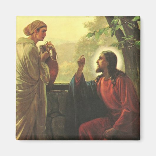 キリストと善きサマリア人 井戸で マグネット (正面)