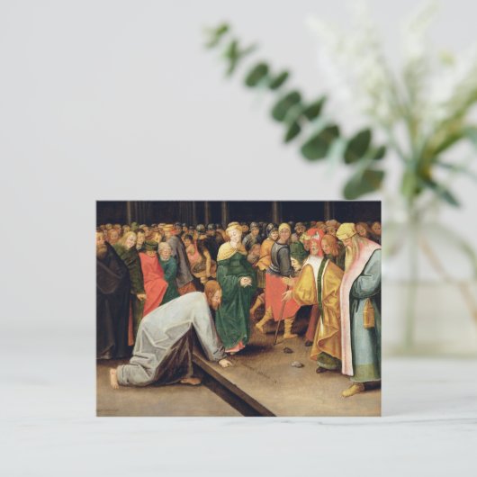 キリストと姦淫に連れ出された女性, 1628 ポストカード (スタンド正面)