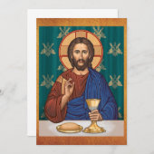 キリストと聖餐式の背景 セーブザデート (正面/裏面)