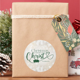 キリストなしでは意味のないクリスマス ラウンドシール