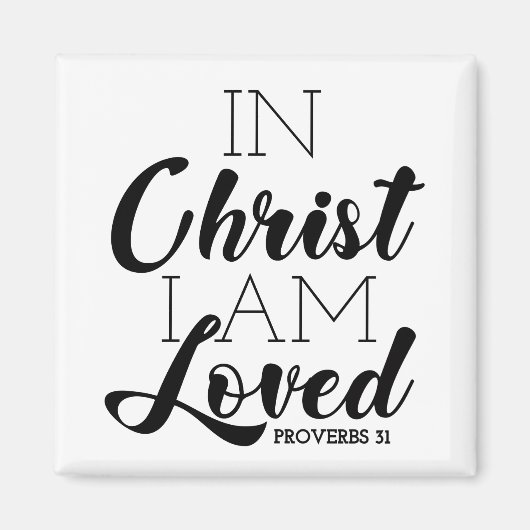 キリストにあって私は愛され聖なる書物、 経典はクリスチャンを約束 マグネット (正面)