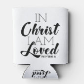 キリストにあって私は愛され聖なる書物、 経典はクリスチャンを約束 缶クーラー (裏面)