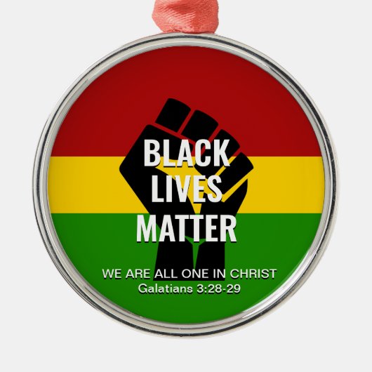 キリストにある全ての人 | BLACK LIFE MATTER メタルオーナメント (正面)