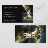 キリストにしがみつくヴィンテージ信頼1871年の石 名刺 (正面/裏面)