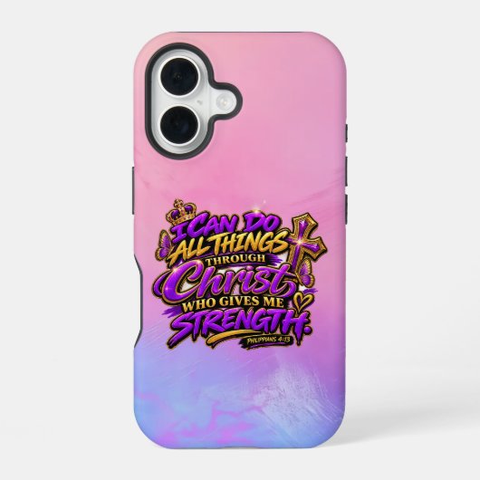 キリストによって全てが出来る iPhone 16ケース (裏面)