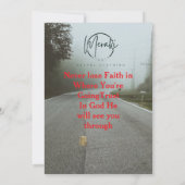 キリストに力を与え失ったずに歩く» Tシャツ 招待状 (裏面)