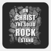 キリストに対して私は無地のキリスト教の信仰に立つ岩 スクエアシール (正面)