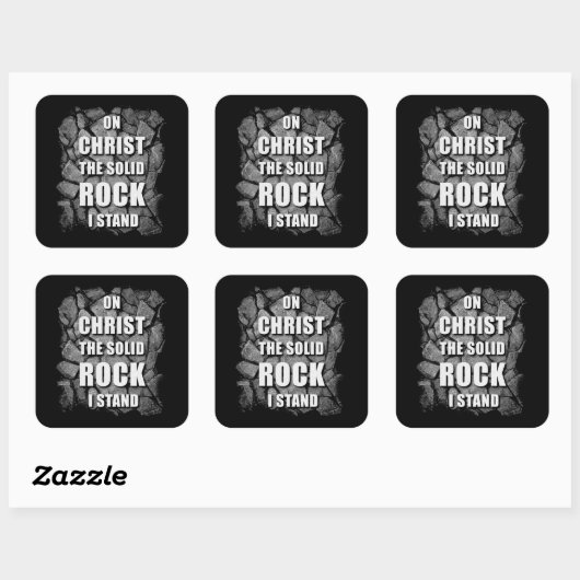 キリストに対して私は無地のキリスト教の信仰に立つ岩 スクエアシール (シート)