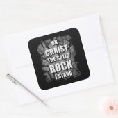 キリストに対して私は無地のキリスト教の信仰に立つ岩 スクエアシール (封筒)
