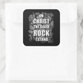 キリストに対して私は無地のキリスト教の信仰に立つ岩 スクエアシール (バッグ)