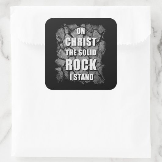 キリストに対して私は無地のキリスト教の信仰に立つ岩 スクエアシール (バッグ)
