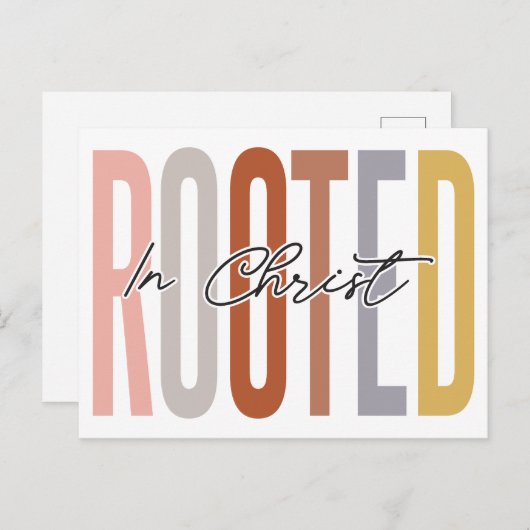キリストに根づ信じき、神に根ざし、イエスを信頼し、救い シーズンポストカード (正面/裏面)