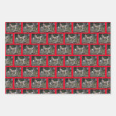 キリストのためにサンタクロースの帽子をかぶった山羊 ラッピングペーパーシート (正面3)