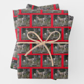 キリストのためにサンタクロースの帽子をかぶった山羊 ラッピングペーパーシート (インサイチュ)