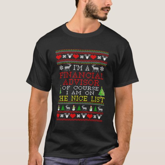 キリストのための財務顧問の醜いセーター贈り物 Tシャツ (正面)