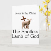 キリストのイエス、神の無地の小羊 カード (黄色い花)