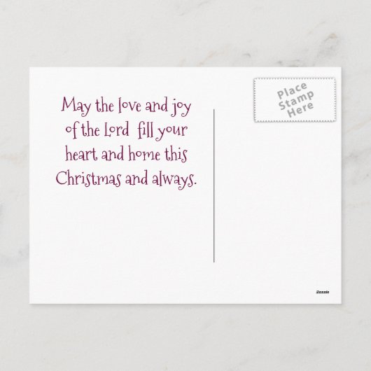 キリストのクリスマスの奇跡があなたと共にありますように、芸術家よ シーズンポストカード (裏面)