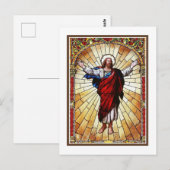 キリストのステンドグラスの窓 ポストカード (正面/裏面)
