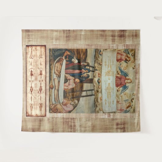 キリストのトリノの覆い及び十字架からの降下 タペストリー (正面(横))