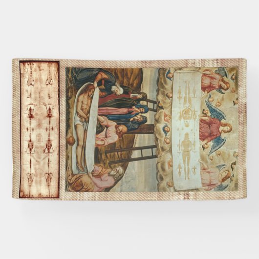 キリストのトリノの覆い及び十字架からの降下 横断幕 (横)