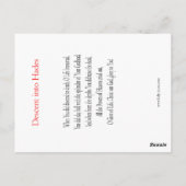 キリストのハデスへの降下祈りの言葉カード ポストカード (裏面)