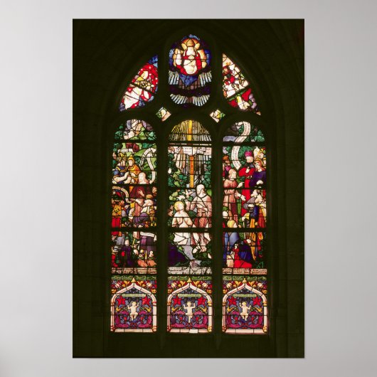 キリストのバプテスマを描いた窓， 1490 ポスター (正面)