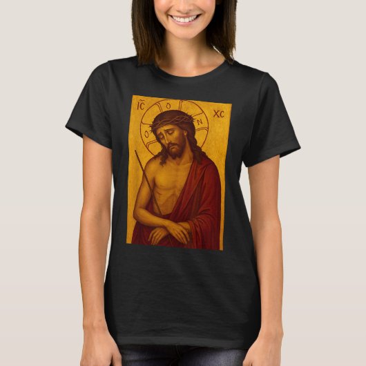 キリストのビザンティン正教のイコン Tシャツ (正面)