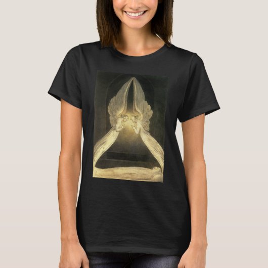 キリストの上に浮かぶヴィンテージの天使 Tシャツ (正面)
