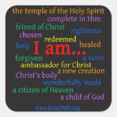 キリストの中であなたの身元を思い出すためにあらゆる場所に固執しなさい スクエアシール (正面)