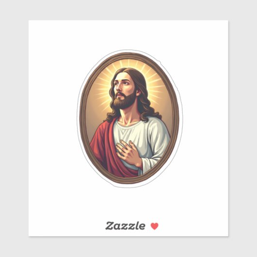 キリストの光の紋章 ビンテージ風 彫刻 白Tシャツ 2 シール (シート)