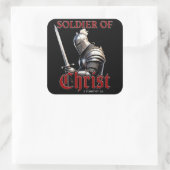 キリストの兵士2テモテ2:3キリスト教の聖書 スクエアシール (バッグ)