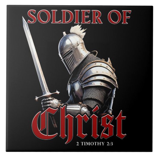 キリストの兵士2テモテ2:3キリスト教の聖書 タイル (正面)