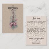 キリストの制されたピンクのバラ"あなたの十字の"神聖なカード 名刺 (正面/裏面)