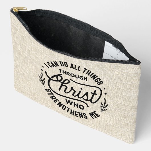 キリストの力によってあらゆることができる、しかし絵画のような外観 アクセサリーポーチ (見開き)