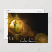 キリストの十字架のオーナメント クリスマスの反射 ポストカード (正面/裏面)