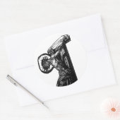 キリストの十字架付け白黒イラストレーション ラウンドシール (封筒)