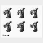 キリストの十字架付け白黒イラストレーション ラウンドシール (シート)