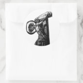 キリストの十字架付け白黒イラストレーション ラウンドシール (バッグ)